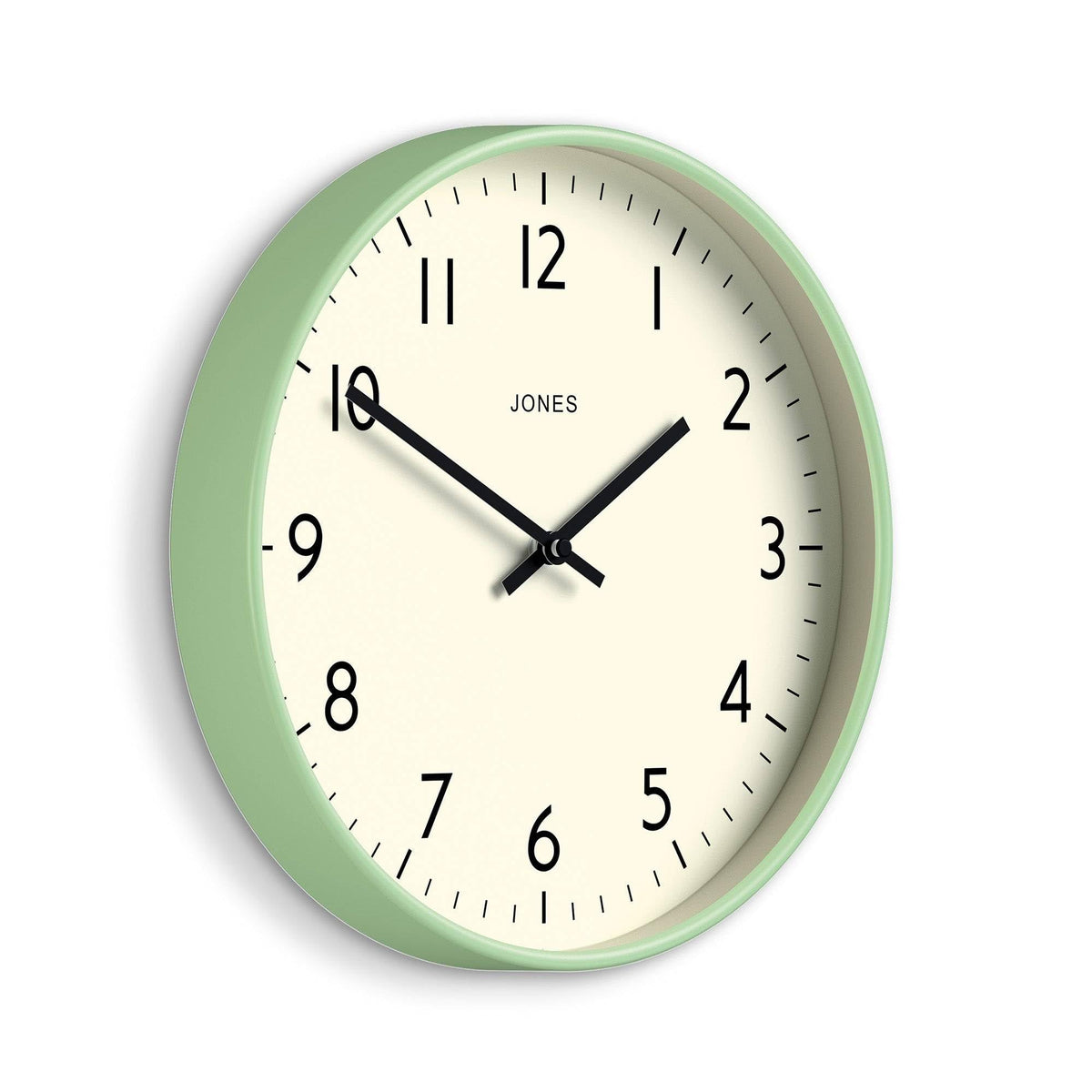 JONES CLOCKS® Studio Clock | Modern Round wall Clock | 12" | Orange