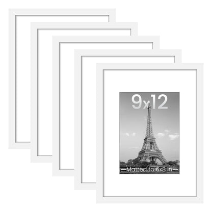 upsimples 8x10 Picture Frames, Gallery Wall Frames Set of 5, Black