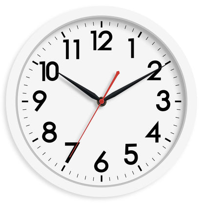AKCISOT 12 Inch Wall Clock, Silent Battery Operated Analog Clock, Black