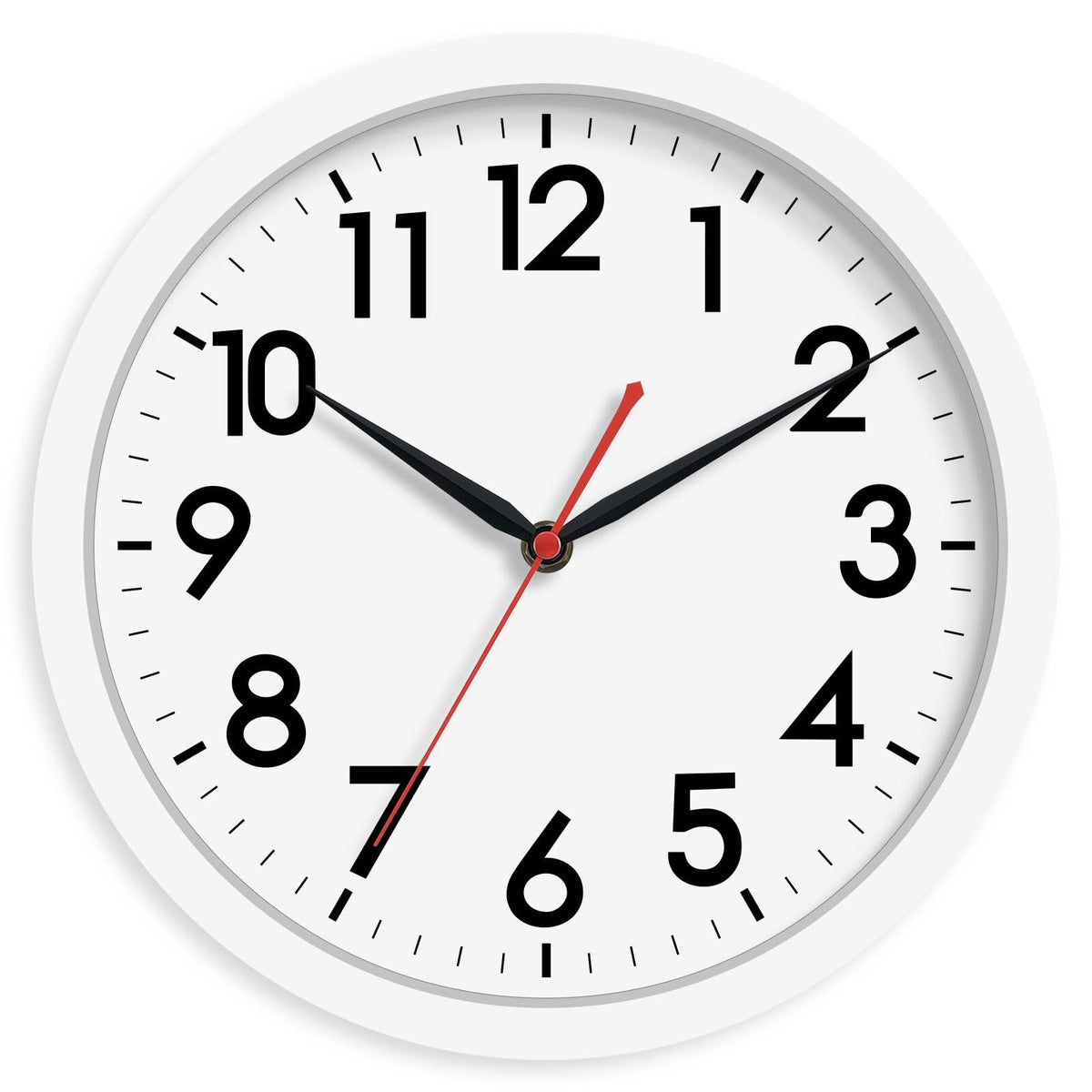 AKCISOT 14 Inch Wall Clock, Silent Battery Operated Analog Clock, Black
