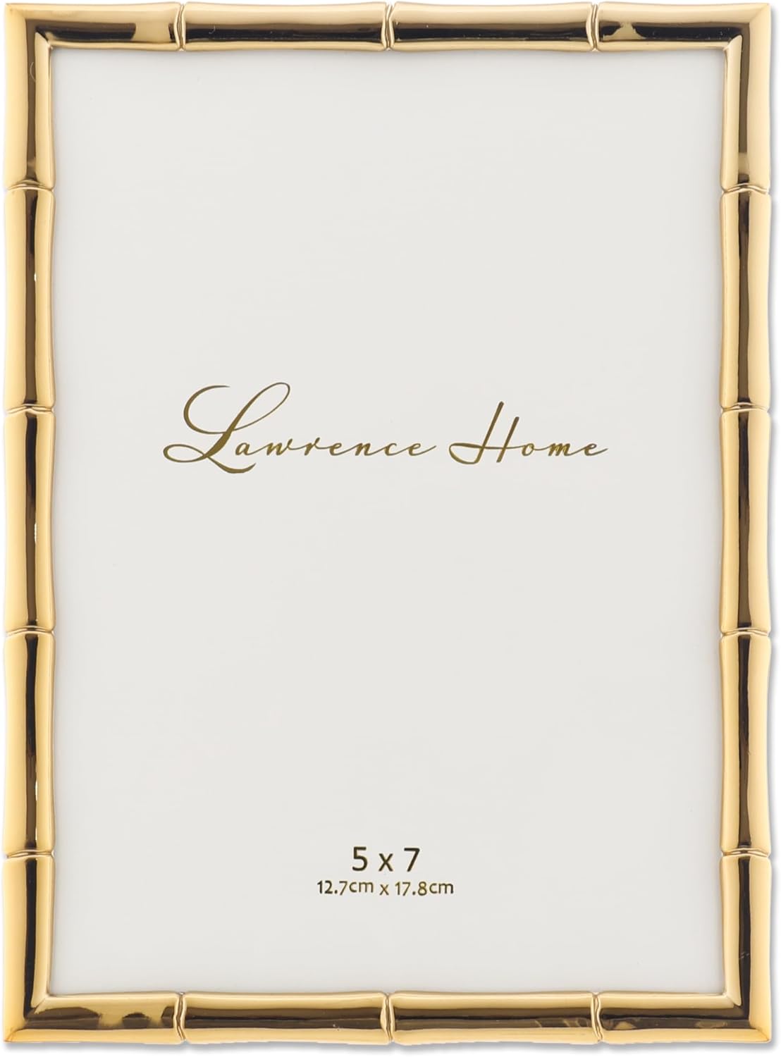 Lawrence 712246 4-Inch W x 6-Inch H Gold Metal Picture Frame with Bamboo Design