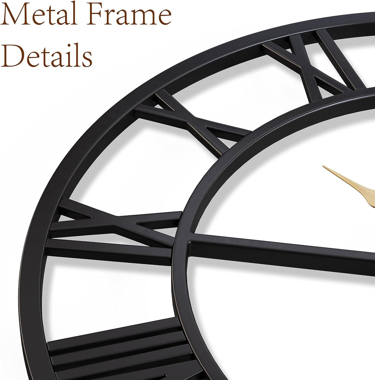 Vantic 32 Inch Large Wall Clock, Roman Numeral Metal Oversized Wall Clocks
