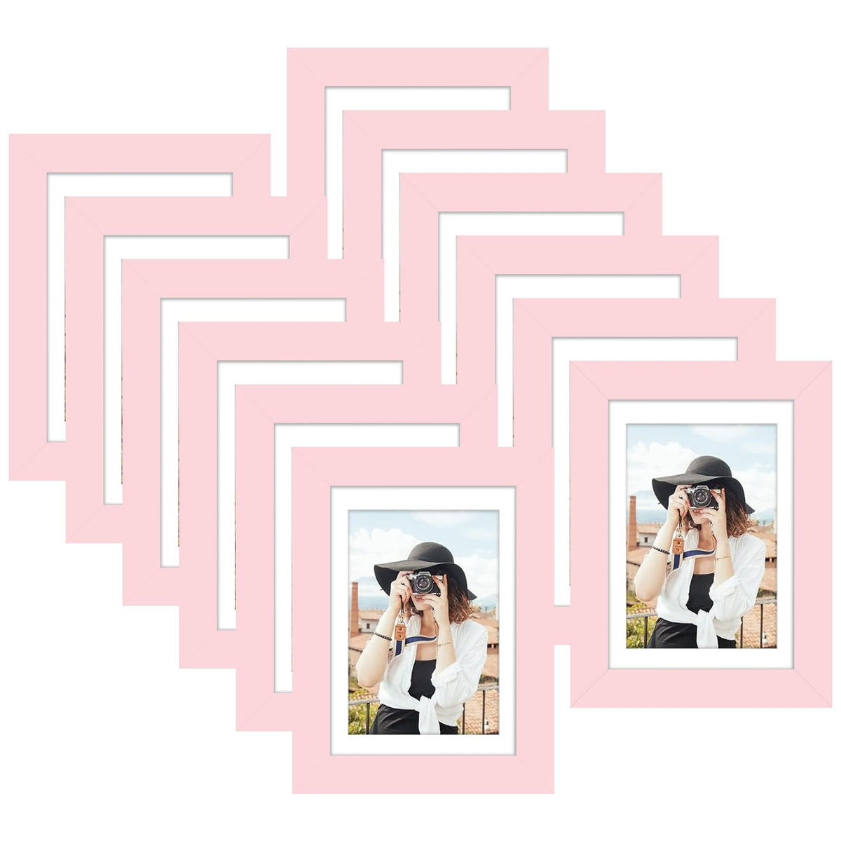 Picrit 8x10 Picture Frame Set of 12, Modern Gallery Wall Frames, Black