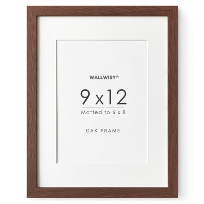 5x7 Picture Frame, Solid Oak Wood 5x7 Photo Frame with Mat to 4x6