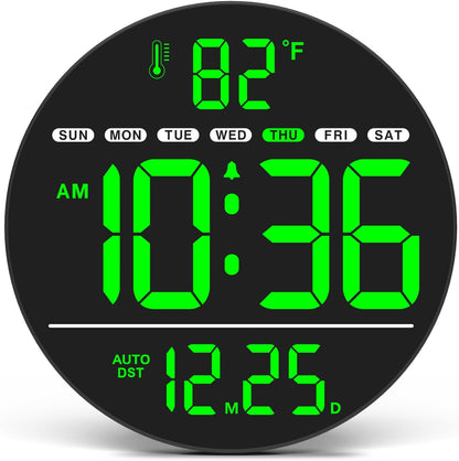WallarGe Electric Large Digital Wall Clock with LED Display