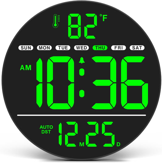 WallarGe Electric Large Digital Wall Clock with LED Display