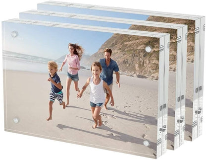 AITEE 4x6 Acrylic Picture Frames 3 Pack, Clear Picture Frames，20% Thicker