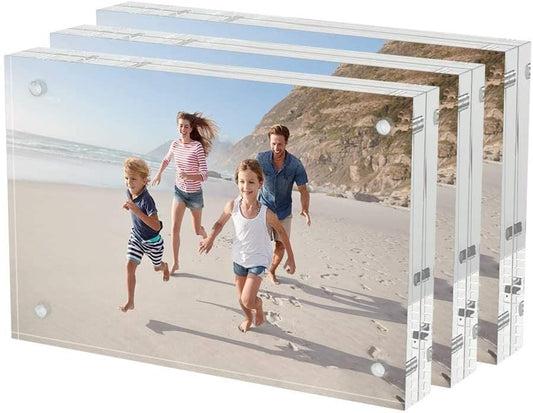 AITEE 4x6 Acrylic Picture Frames 3 Pack, Clear Picture Frames，20% Thicker