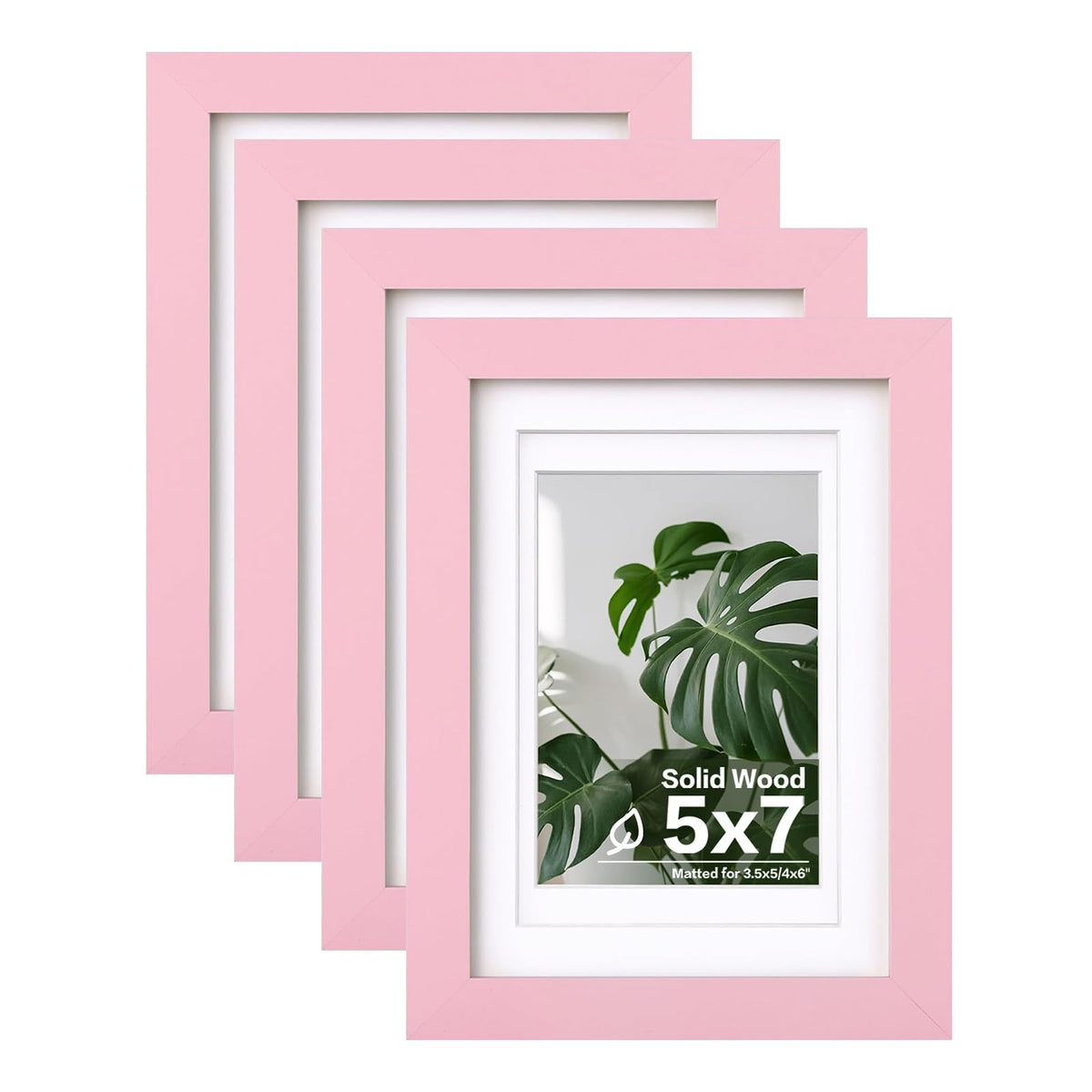 Egofine 11x14 Picture Frames 4 Pack Display Pictures 5x7/8x10 with Mat or 11x14 Without Mat Made of Solid Wood Covered by Plexiglass for Table Top Display and Wall Mounting Photo Frame, Light Brown