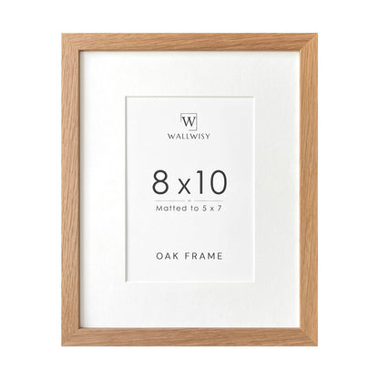 5x7 Picture Frame, Solid Oak Wood 5x7 Photo Frame with Mat to 4x6