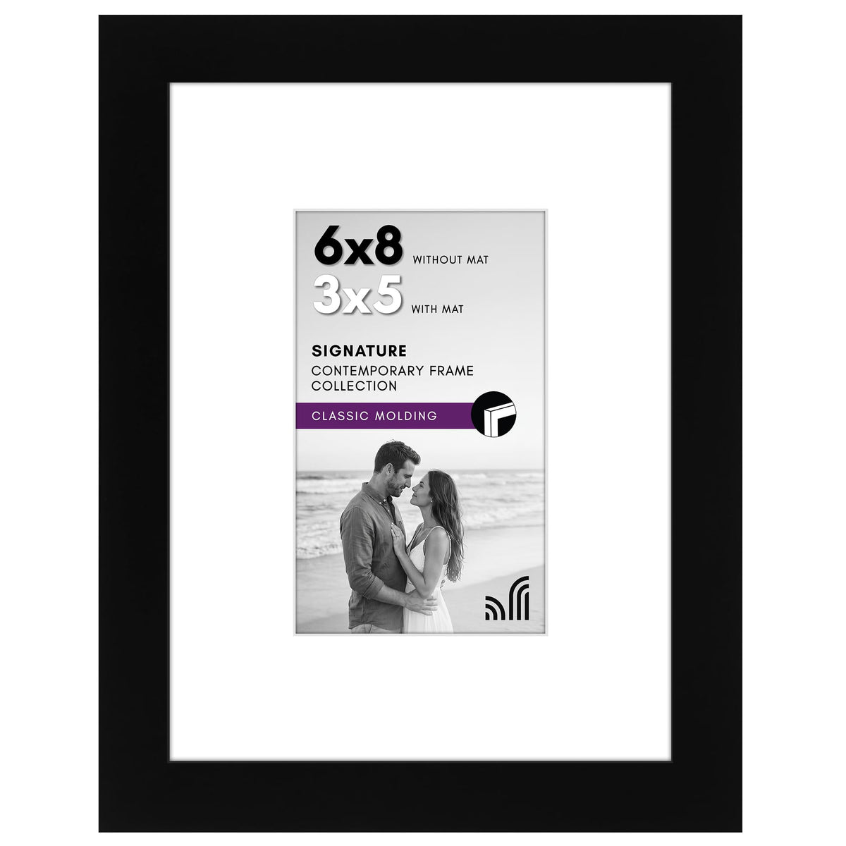 Americanflat 11x14 Picture Frame - Matted to 8x10 - Engineered Wood - Black