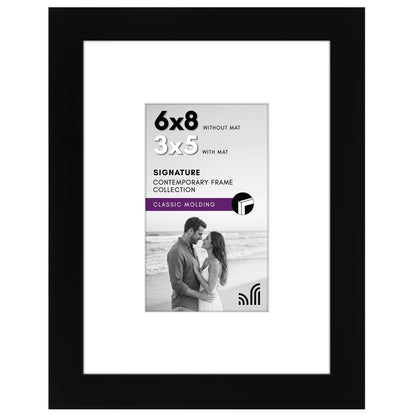 Americanflat 11x14 Picture Frame - Matted to 8x10 - Engineered Wood - Black