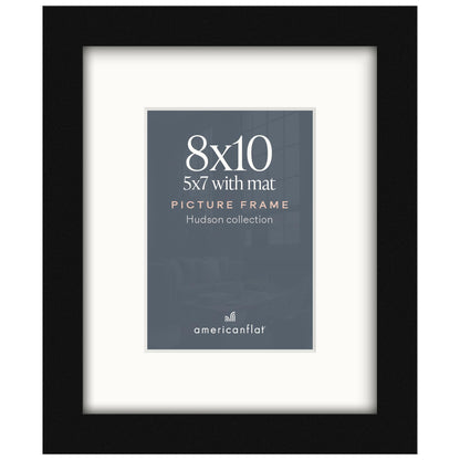 Americanflat 22x28 Poster Frame - Matted to 18x24 - Engineered Wood - Black