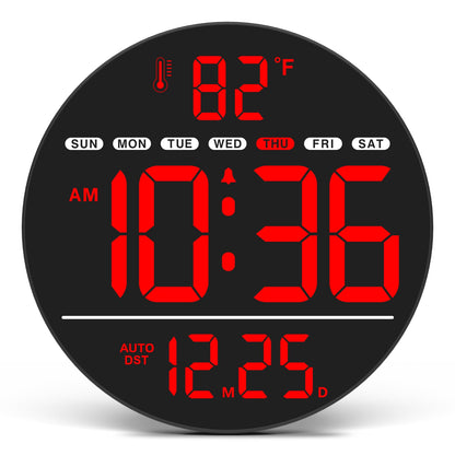 WallarGe Electric Large Digital Wall Clock with LED Display