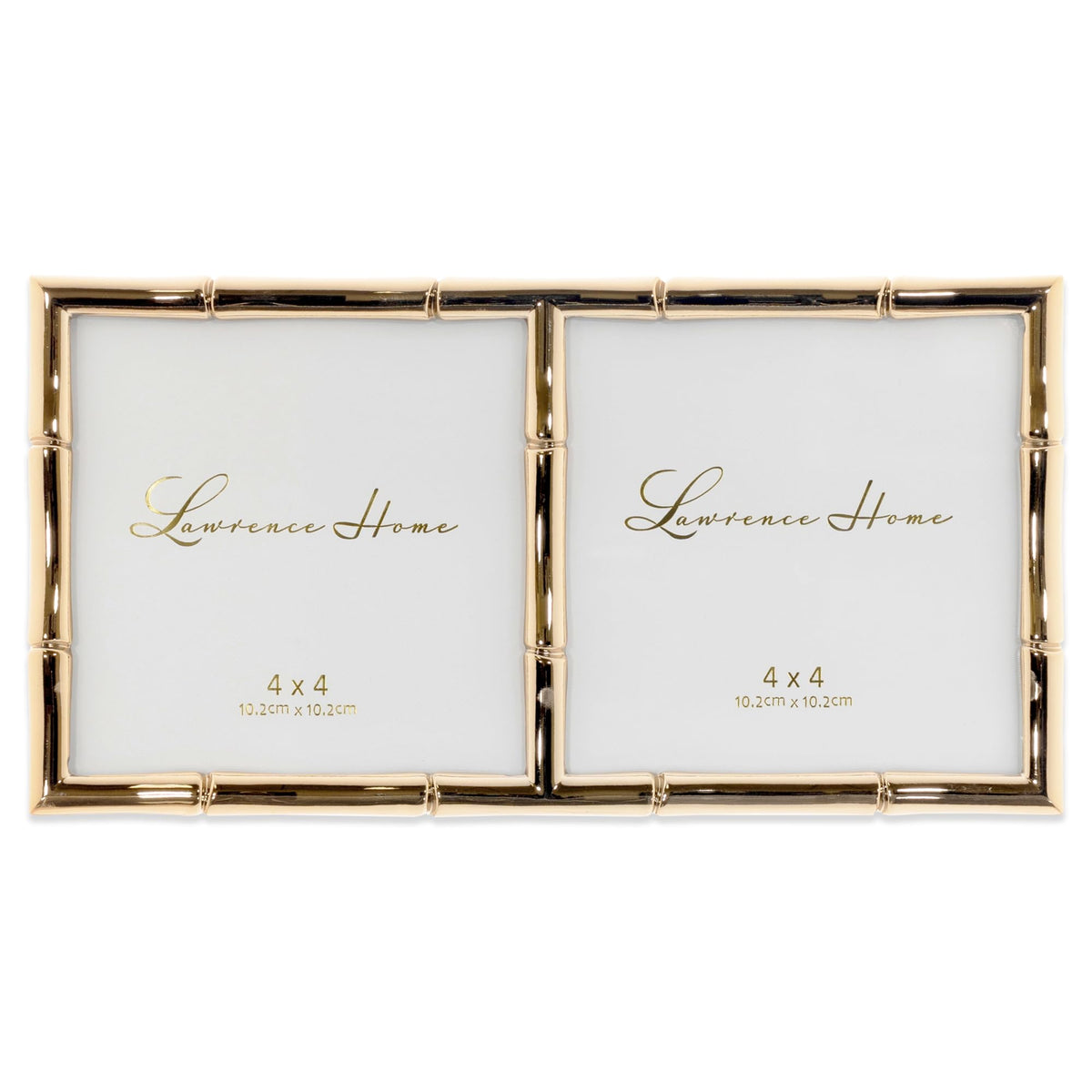 Lawrence 712246 4-Inch W x 6-Inch H Gold Metal Picture Frame with Bamboo Design