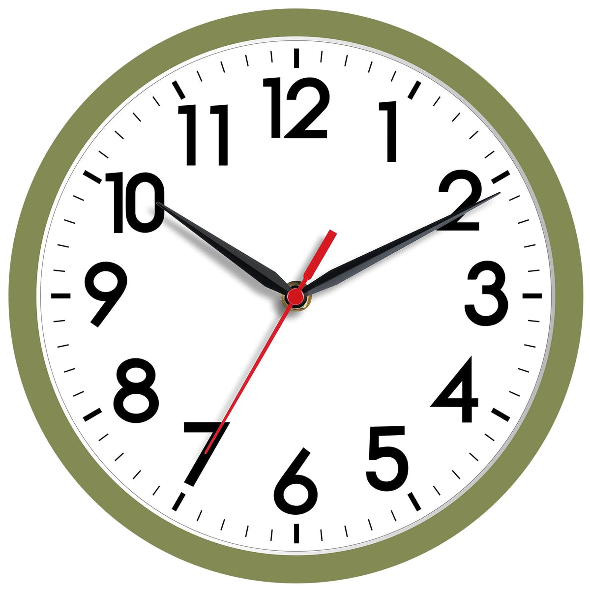 AKCISOT 8 Inch Wall Clock, Silent Battery Operated Analog Clock, Black