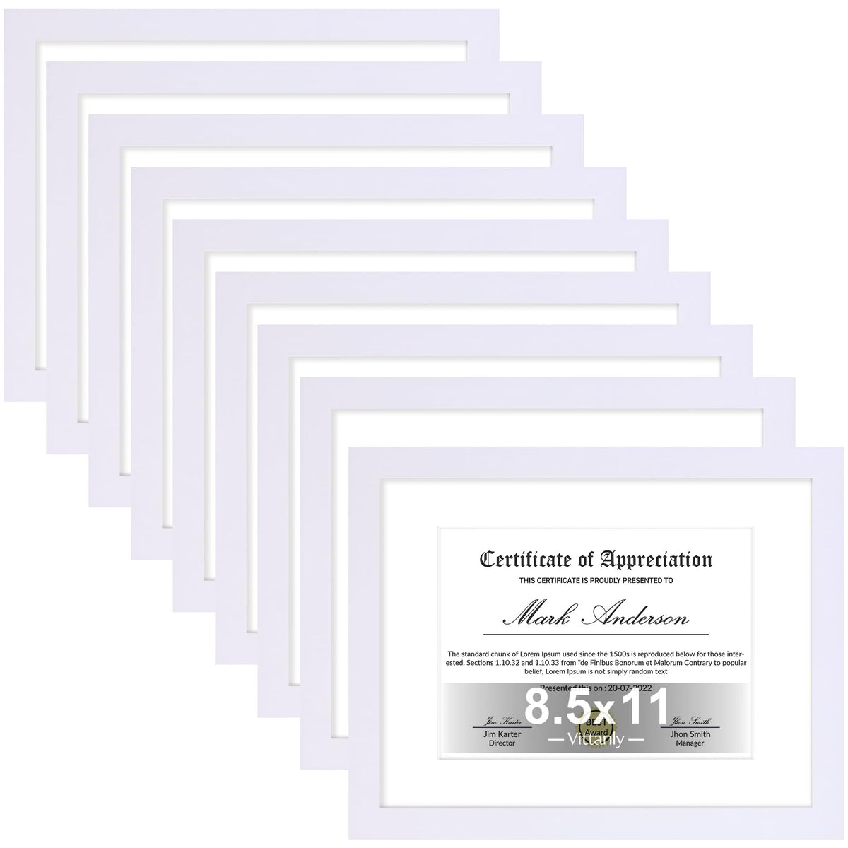 Vittanly 8x10 Picture Frames Set of 9 for Wall or Tabletop Display, Black