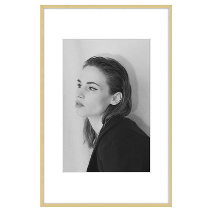 Golden State Art 11x14 Gold Aluminum Frame with White Mat, Real Glass