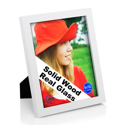 RPJC 5x7 Solid Wood Picture Frame with Real Glass Cover Black