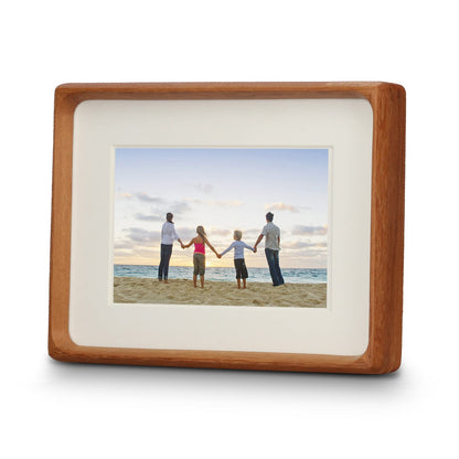 4x6 Picture Frame with 3x4 Mat - Rustic Farmhouse Walnut Wood Frame, Wall & Tabletop Display for Wedding Photos & Home Décor (4x6,Walnut)