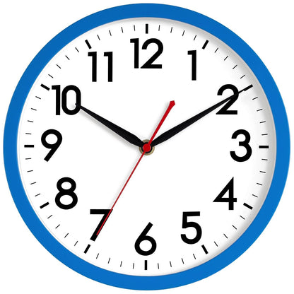 AKCISOT 14 Inch Wall Clock, Silent Battery Operated Analog Clock, Black