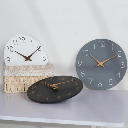Mosewa Wall Clock 8" Battery Operated Silent Non-Ticking Simple Minimalist
