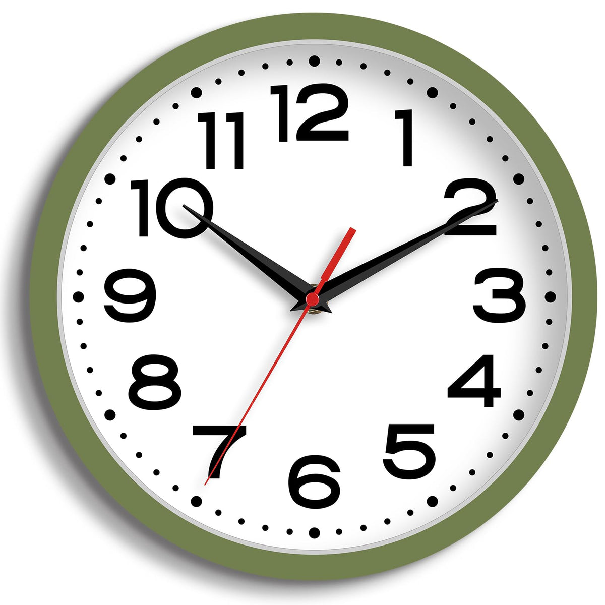 Roymnie 8 Inch Small Wall Clock, Battery Operated Silent Non Ticking Black