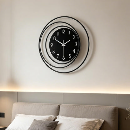 Dankeit 13inch Decorative Wall Clock, Silent Non-Ticking Quality Quartz Battery Operated, Large Wall Clock for Living Room Kitchen Home Bathroom Bedroom Wall Decor, Black
