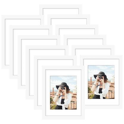 Picrit 8x10 Picture Frame Set of 12, Modern Gallery Wall Frames, Black