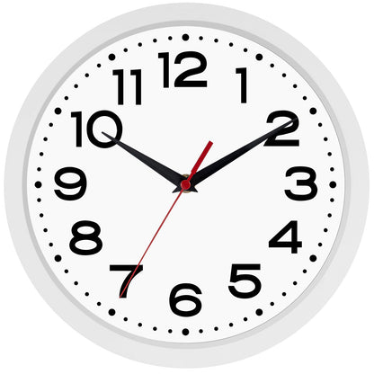 Roymnie 8 Inch Small Wall Clock, Battery Operated Silent Non Ticking Black