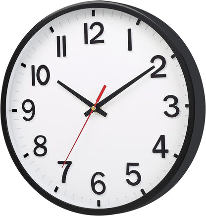 Wall Clocks Battery Operated 8 inch Modern Wall Clock,Silent Non Ticking Wall Clock for Living Room Bedroom Kitchen Office Classroom Decor (White and Black)