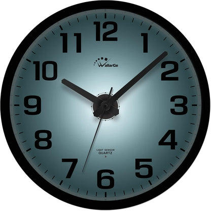 WallarGe Night Light Wall Clock for Bedroom, 12 Inch