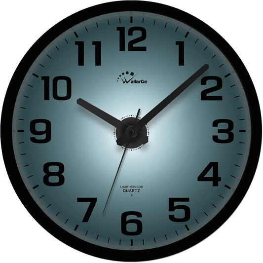 WallarGe Night Light Wall Clock for Bedroom, 12 Inch