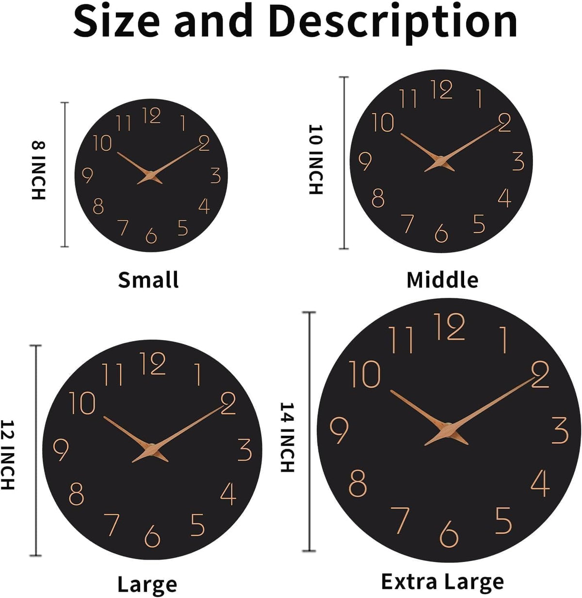 Mosewa Wall Clock 8" Battery Operated Silent Non-Ticking Simple Minimalist