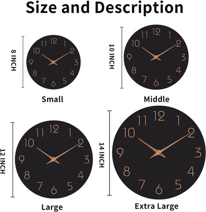 Mosewa Wall Clock 8" Battery Operated Silent Non-Ticking Simple Minimalist