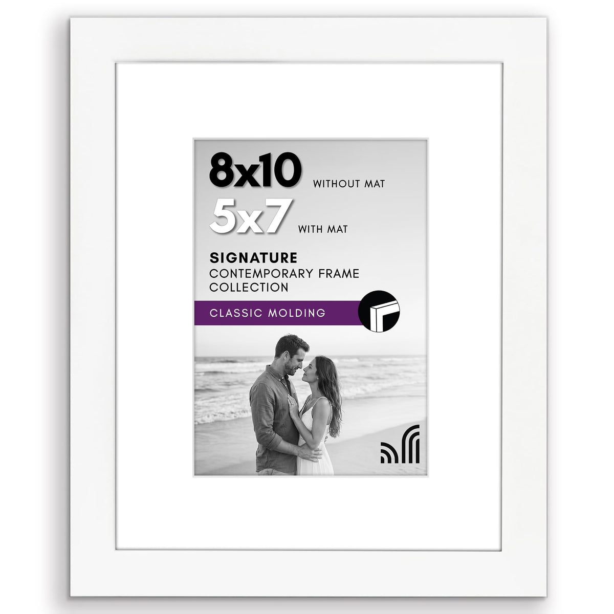 Americanflat 11x14 Picture Frame - Matted to 8x10 - Engineered Wood - Black