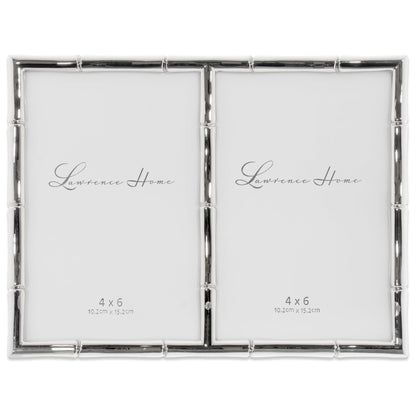 Lawrence 712246 4-Inch W x 6-Inch H Gold Metal Picture Frame with Bamboo Design