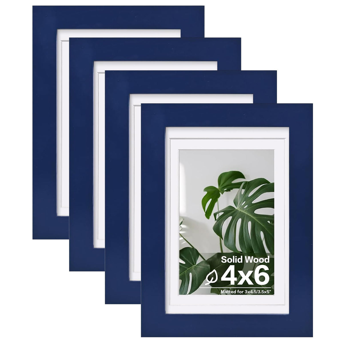 Egofine 11x14 Picture Frames 4 Pack Display Pictures 5x7/8x10 with Mat or 11x14 Without Mat Made of Solid Wood Covered by Plexiglass for Table Top Display and Wall Mounting Photo Frame, Light Brown