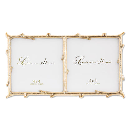 Lawrence Frames 4x6 Gold Metal Natural Branch Design Picture Frame