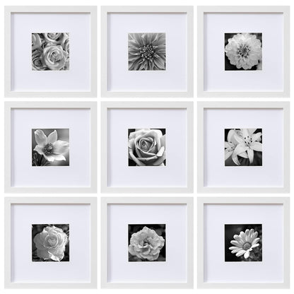 eletecpro Picture Frames Set of 9, 12x12 in, Acrylic Cover, Black