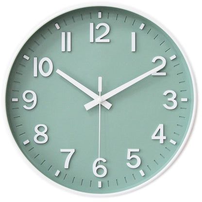 HZDHCLH 8 Inch Wall Clock Battery Operated Silent Non Ticking Green Modern