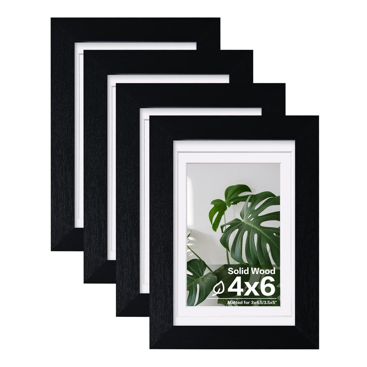 Egofine 11x14 Picture Frames 4 Pack Display Pictures 5x7/8x10 with Mat or 11x14 Without Mat Made of Solid Wood Covered by Plexiglass for Table Top Display and Wall Mounting Photo Frame, Light Brown