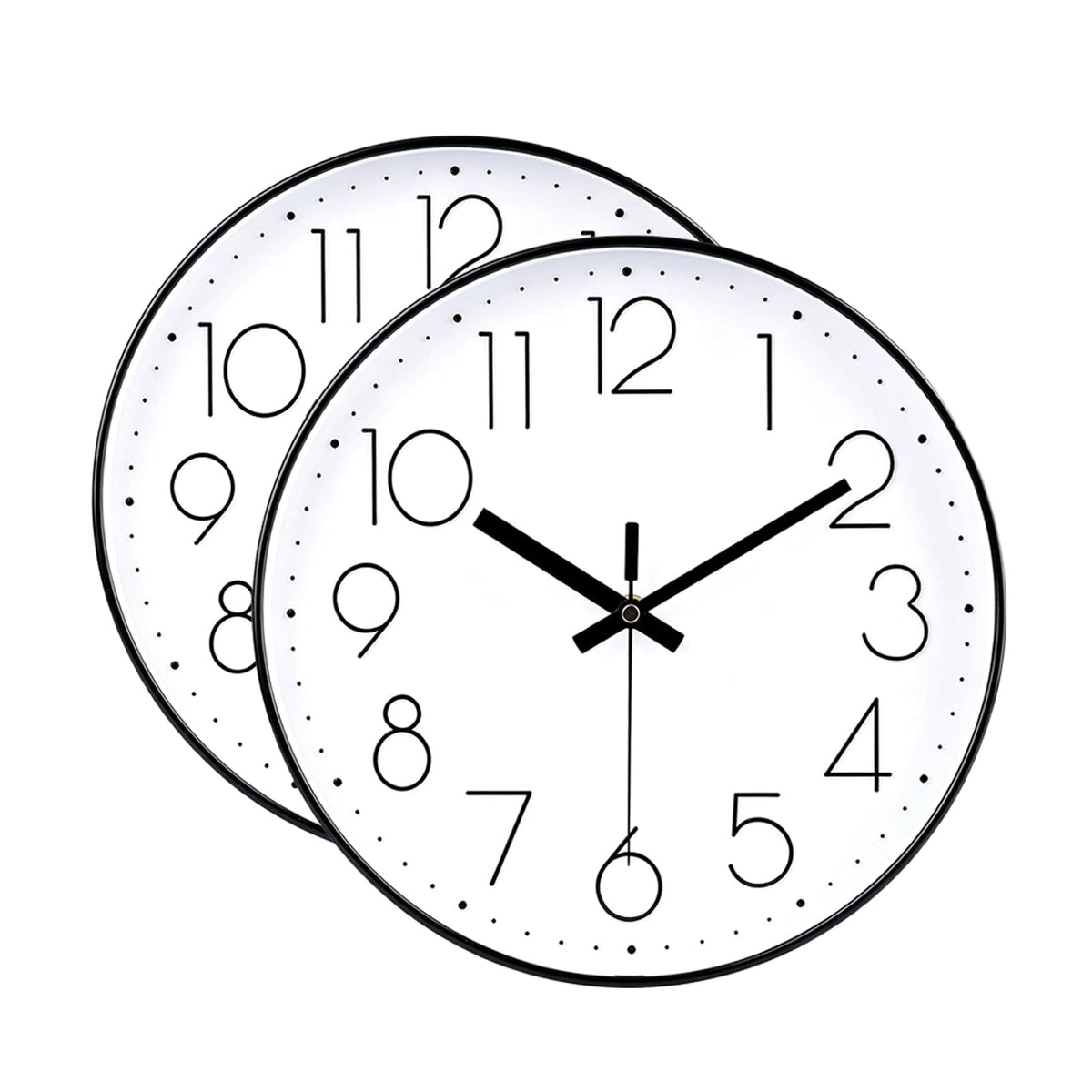 jomparis Wall Clock 12 Inch Non-Ticking Silent Battery Operated Round Wall Clock Modern Elegant Simple Style Clock for Home Office Kitchen Bedroom Living Room