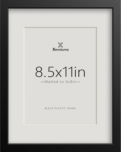 8.5 By 11 Picture Frames 6x8 with Mat - Black Photo Frame 1 Pack