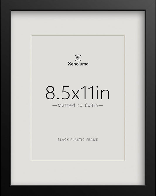 8.5 By 11 Picture Frames 6x8 with Mat - Black Photo Frame 1 Pack