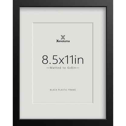 8.5 By 11 Picture Frames 6x8 with Mat - Black Photo Frame 1 Pack