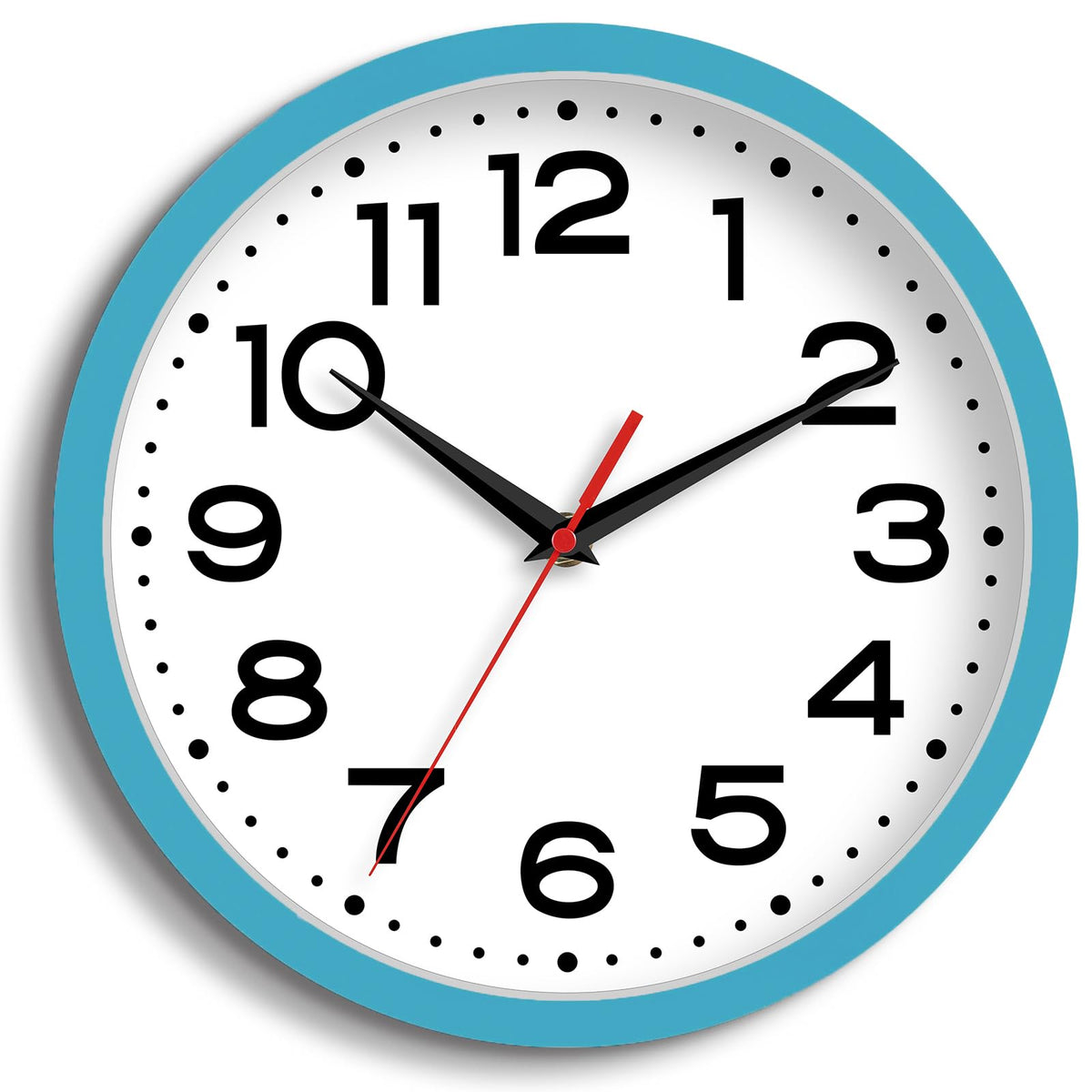 Roymnie 8 Inch Small Wall Clock, Battery Operated Silent Non Ticking Black