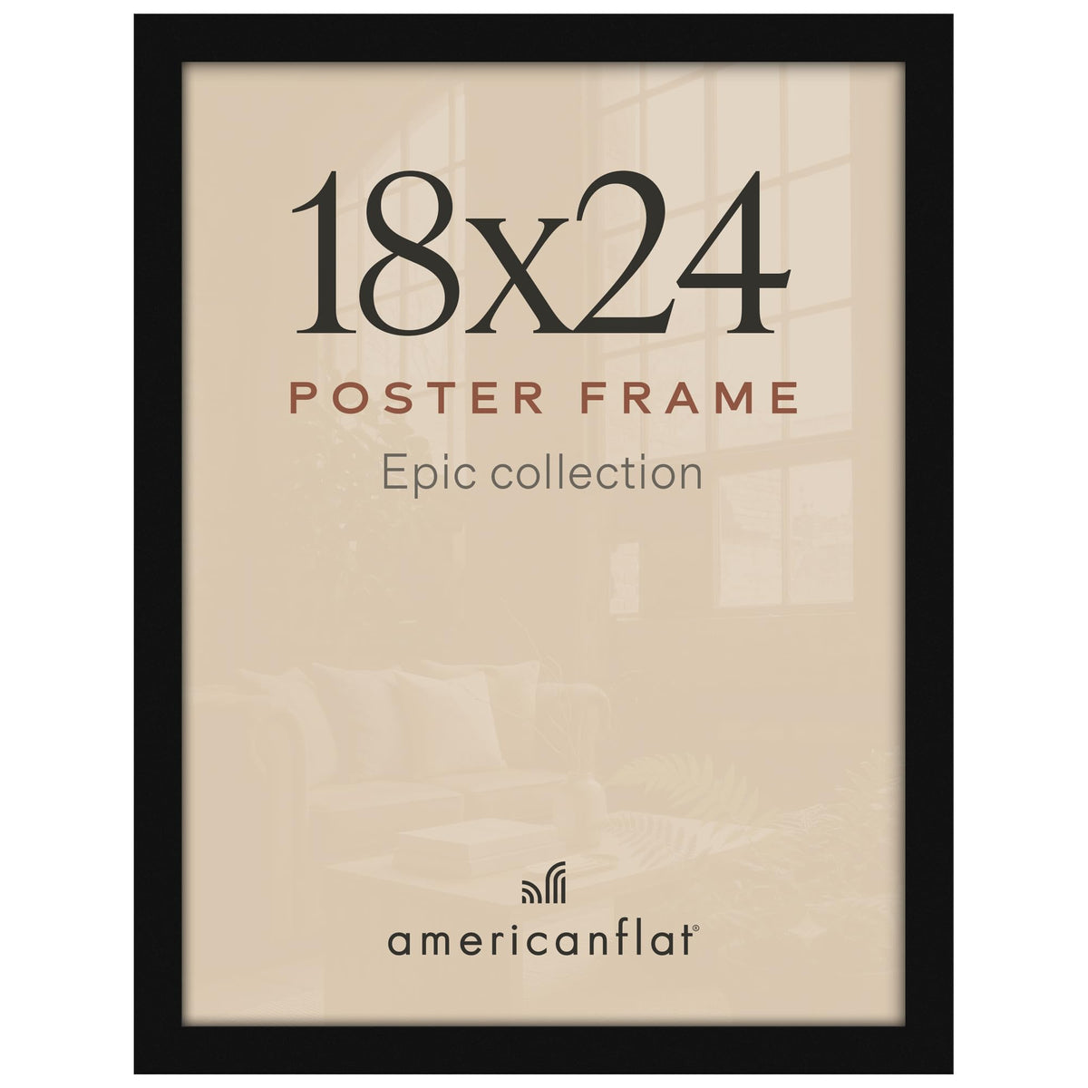 Americanflat 16x20 Poster Frame - Engineered Wood - Black
