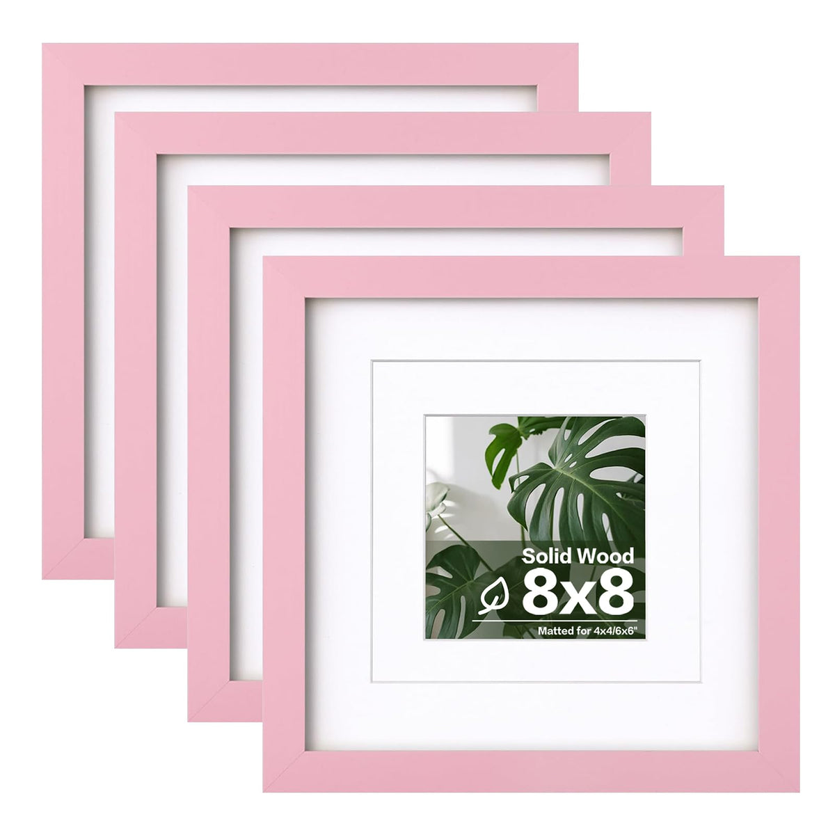 Egofine 11x14 Picture Frames 4 Pack Display Pictures 5x7/8x10 with Mat or 11x14 Without Mat Made of Solid Wood Covered by Plexiglass for Table Top Display and Wall Mounting Photo Frame, Light Brown