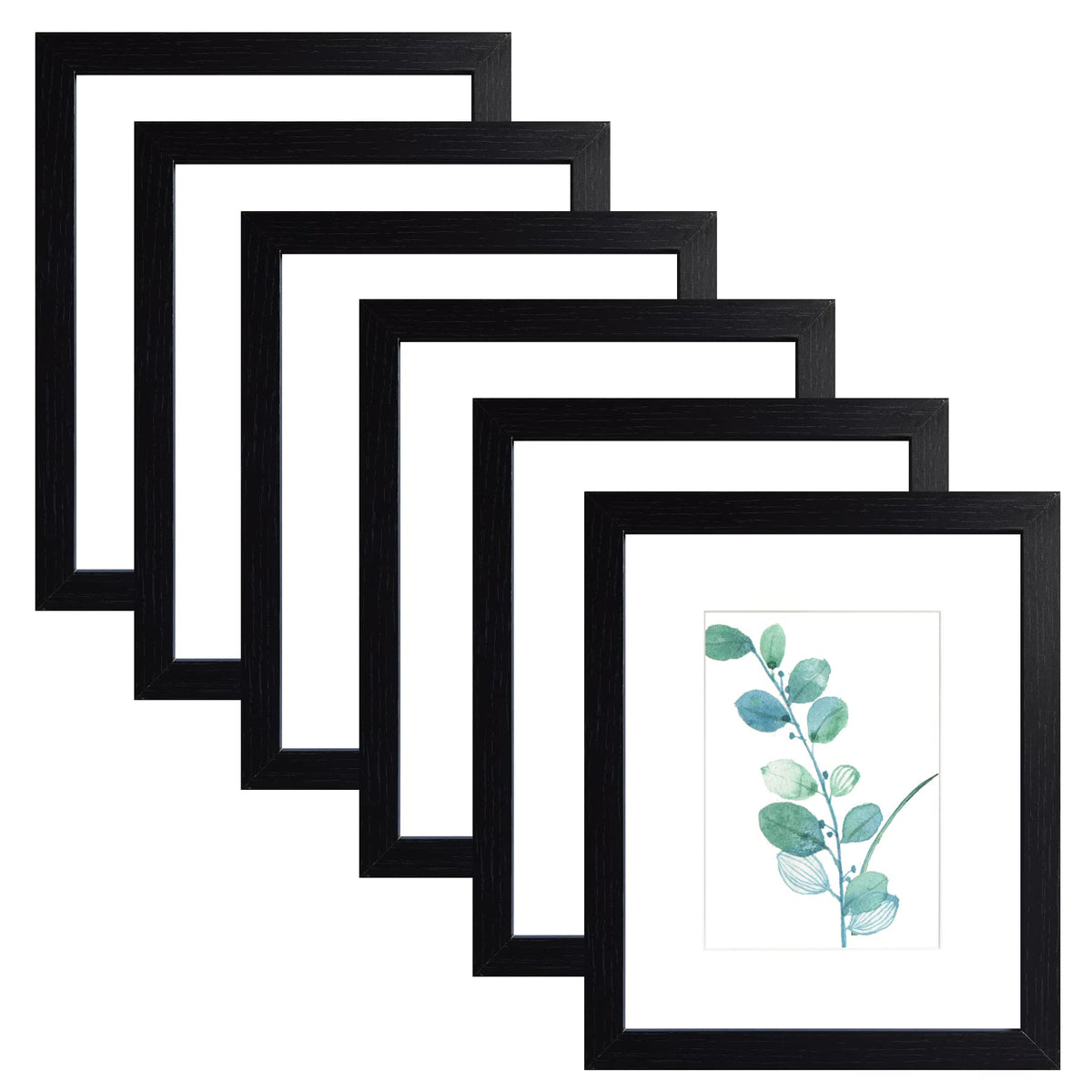 SESEAT 8x10 Picture Frame Brown Set of 6, Display Pictures 5x7 With mat or 8x10 Without Mat